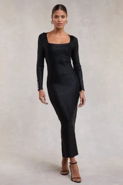 Lottie Bandage Dress (Black Foil)