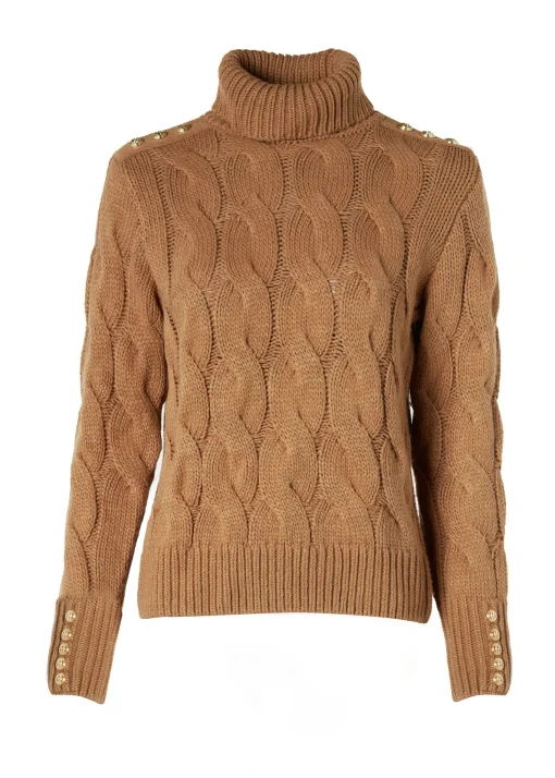 Lucia Roll Neck Knit (Toffee)