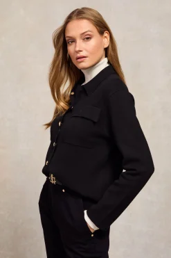 Maria Knitted Overshirt (Black)
