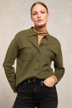 Maria Knitted Overshirt (Moss)