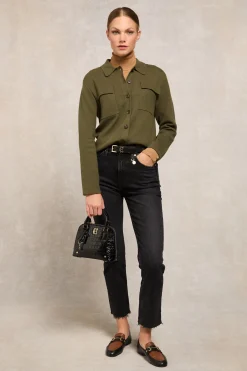 Maria Knitted Overshirt (Moss)
