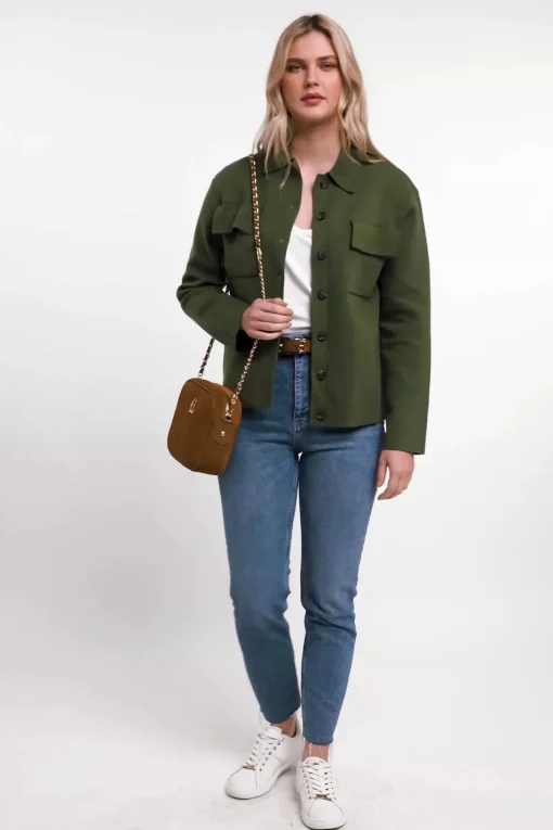 Maria Knitted Overshirt (Moss)