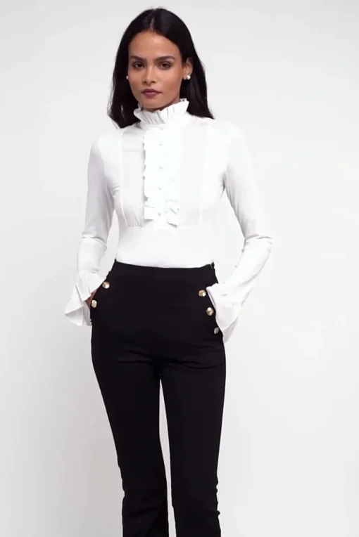Melissa Jersey Blouse (White)