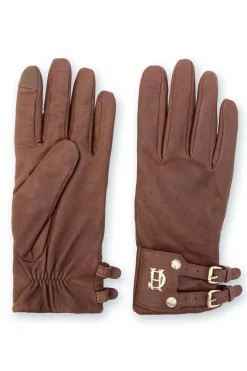 Monogram Leather Gloves (Tan)
