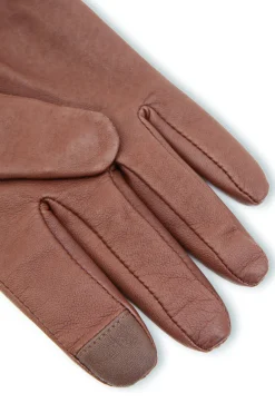 Monogram Leather Gloves (Tan)