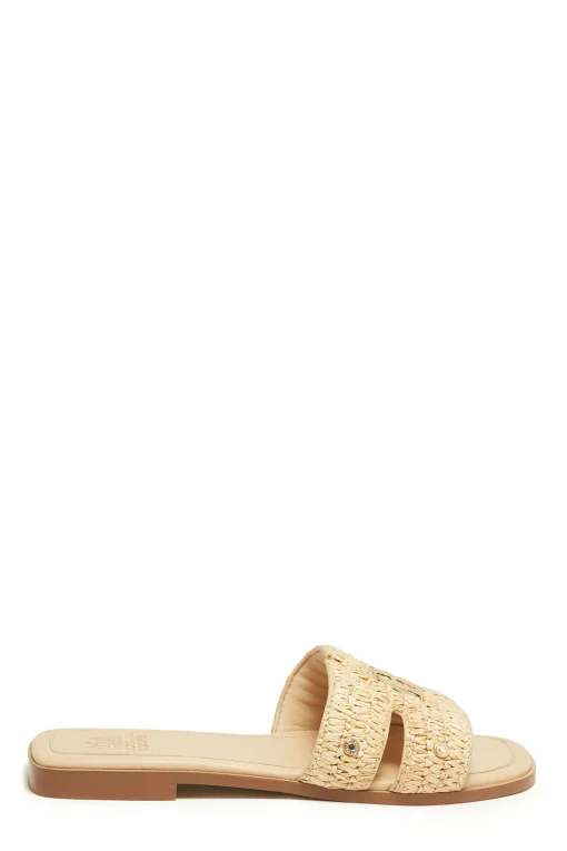 Monogram Slides (Natural Straw)