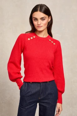 Naomi Crew Neck Knit (Hot Coral)