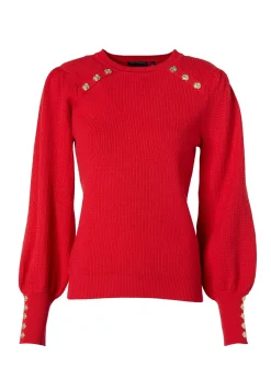 Naomi Crew Neck Knit (Hot Coral)