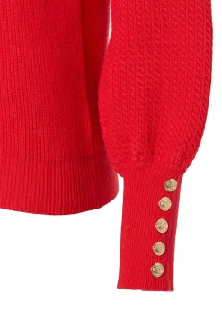 Naomi Crew Neck Knit (Hot Coral)