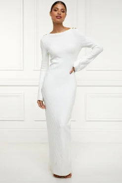 Olive Maxi Dress (White)