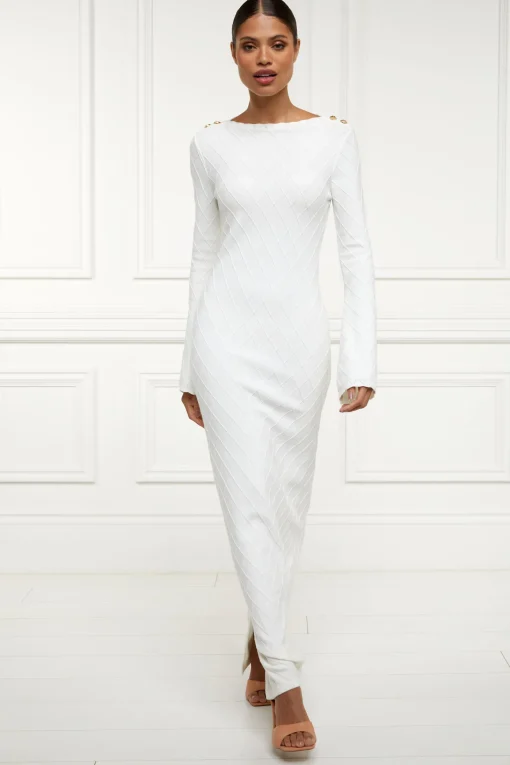 Olive Maxi Dress (White)