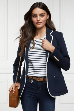 Padstow Crew Neck Tee (Natural Ink Navy Stripe)