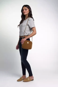 Padstow Crew Neck Tee (Natural Ink Navy Stripe)