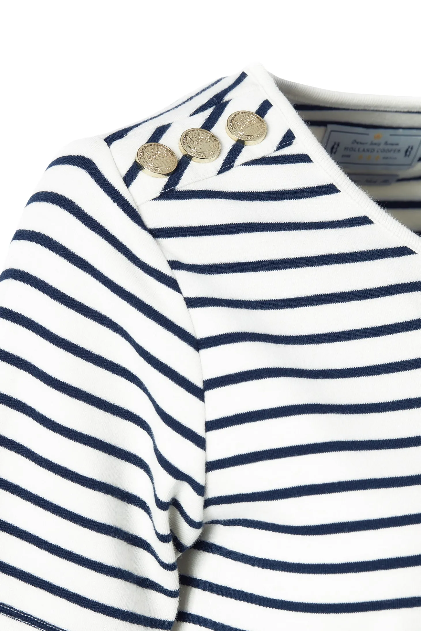 Padstow Crew Neck Tee (Natural Ink Navy Stripe)
