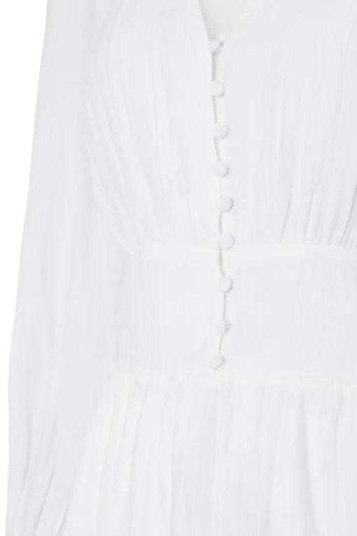Phoebe V-Neck Mini Dress (White)