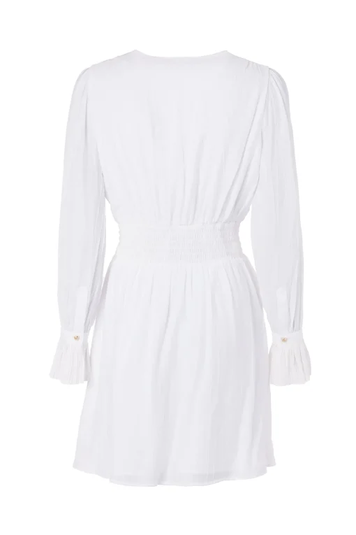 Phoebe V-Neck Mini Dress (White)