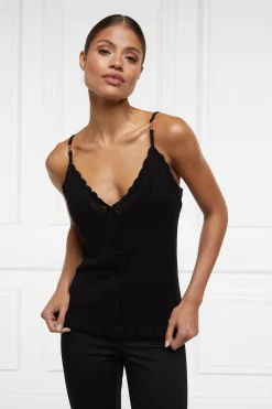 Pointelle Cami (Black)