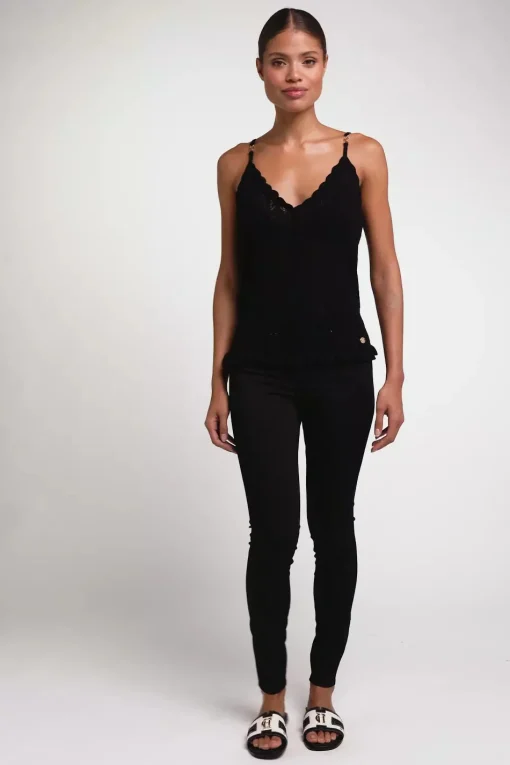 Pointelle Cami (Black)