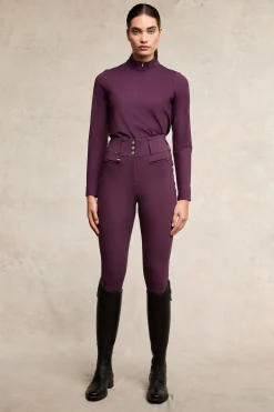 Premium High Rise Breeches (Aubergine)