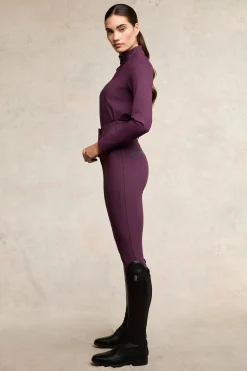 Premium High Rise Breeches (Aubergine)