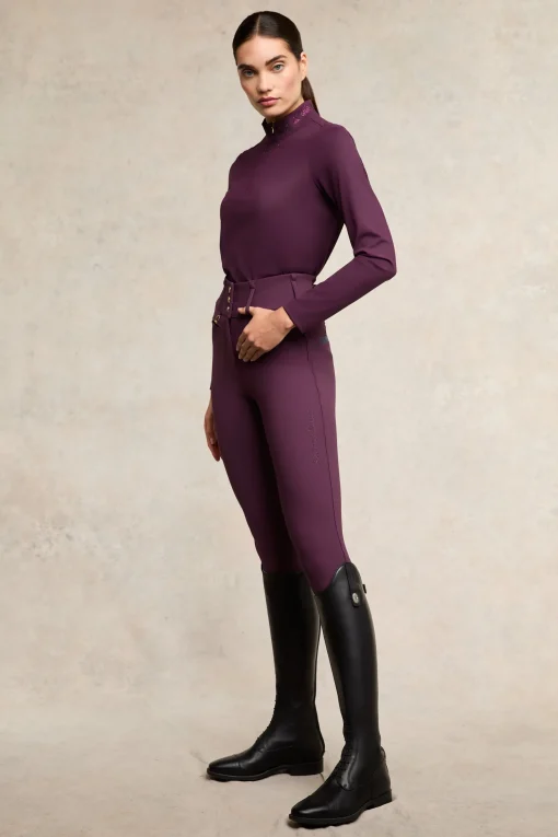 Premium High Rise Breeches (Aubergine)