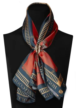 Regal Horse Silk Scarf (Ink Navy Neroli)