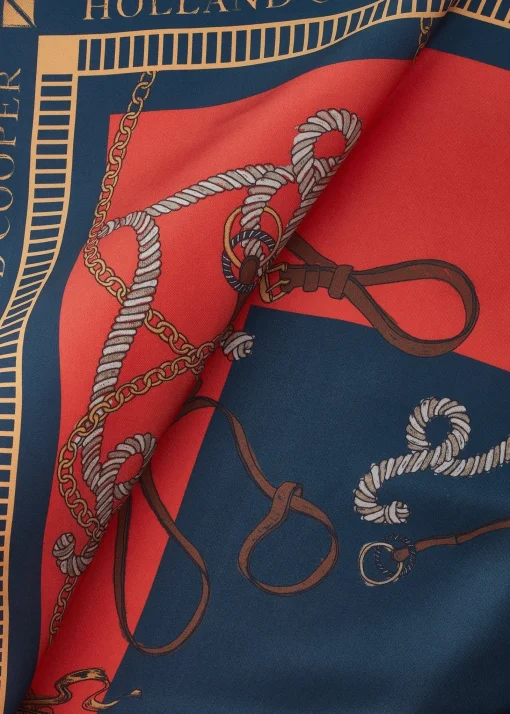 Regal Horse Silk Scarf (Ink Navy Neroli)