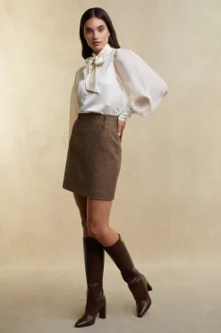 Regency Skirt (Large Scale Brown Herringbone)