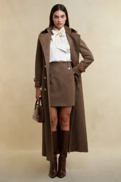 Regency Skirt (Large Scale Brown Herringbone)