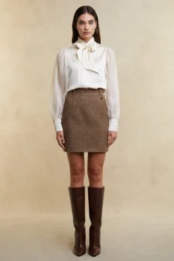 Regency Skirt (Large Scale Brown Herringbone)