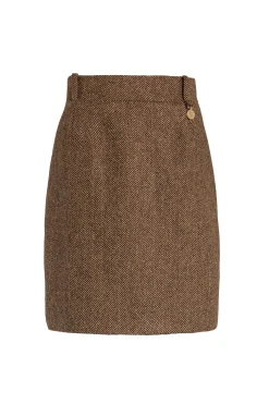Regency Skirt (Large Scale Brown Herringbone)