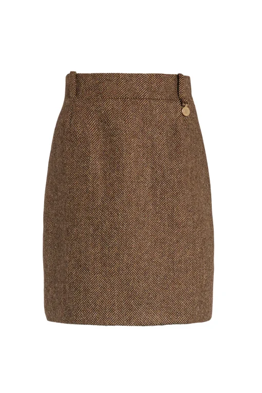 Regency Skirt (Large Scale Brown Herringbone)