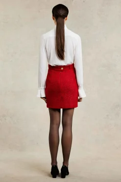 Regency Skirt (Red Boucle)