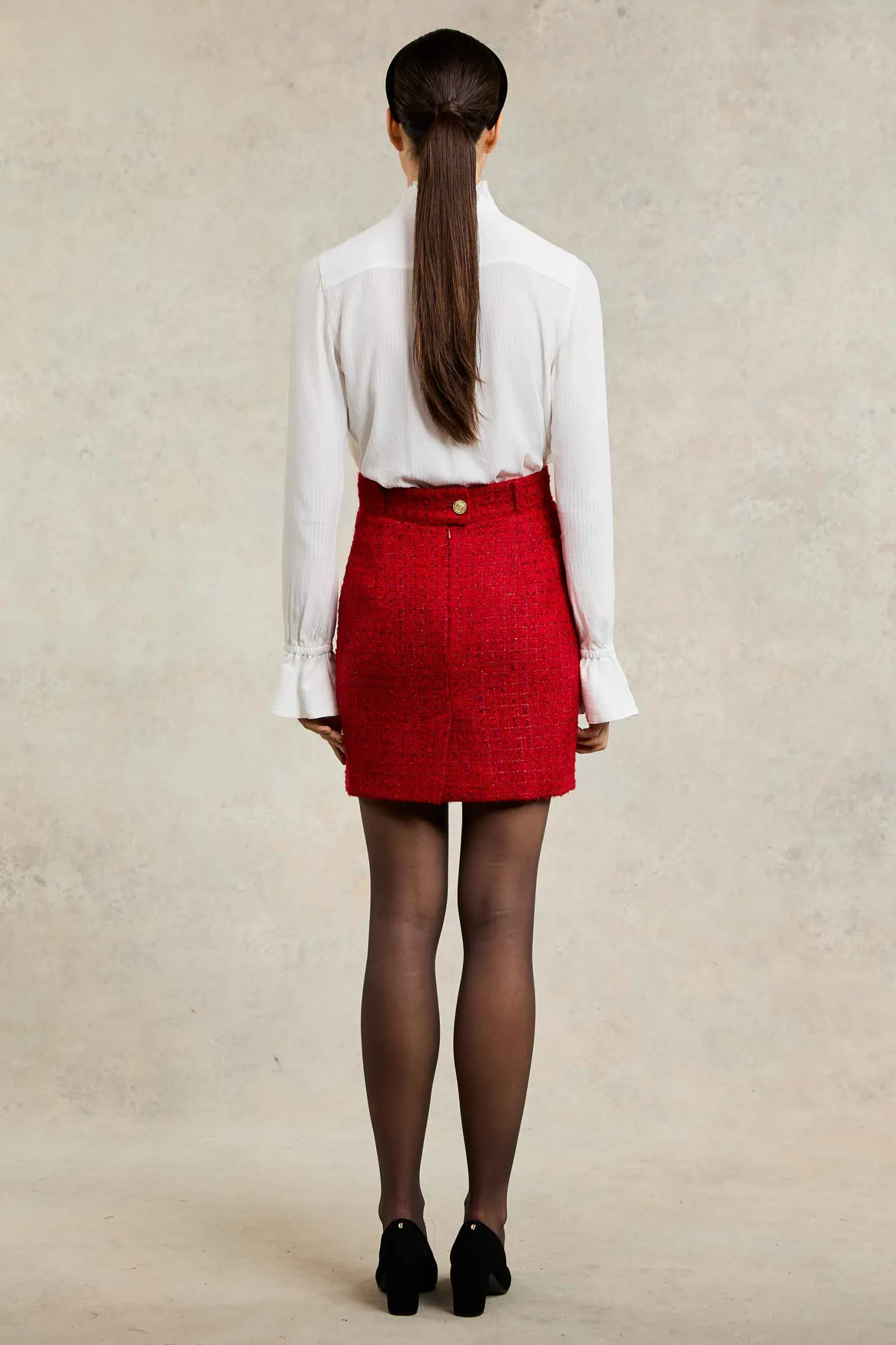 Regency Skirt (Red Boucle)