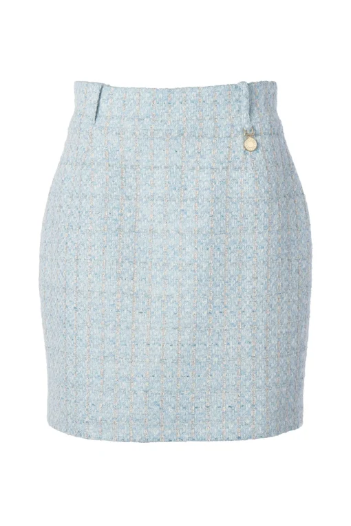 Regency Skirt (Sky Blue Boucle)
