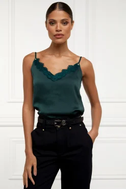 Satin Lace Cami (Emerald)