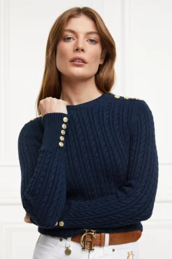 Seattle Cable Crew Knit (Ink Navy)