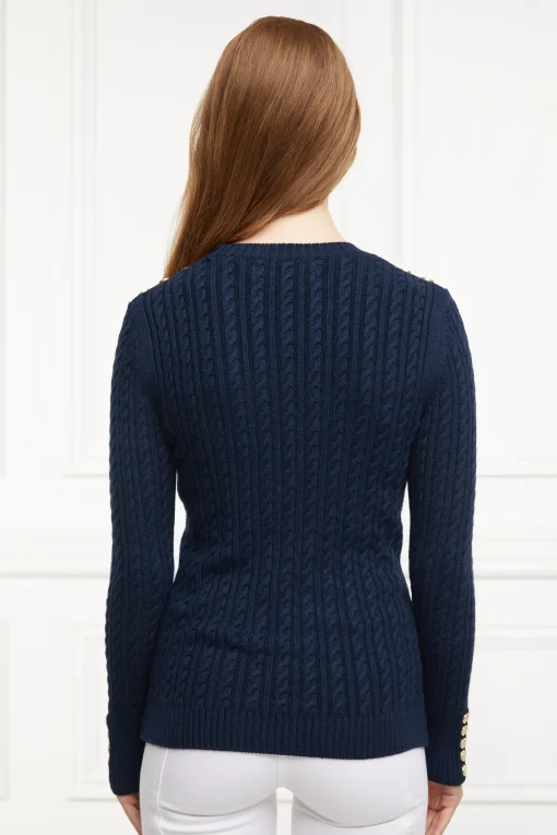 Seattle Cable Crew Knit (Ink Navy)