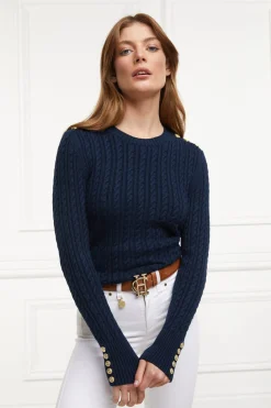 Seattle Cable Crew Knit (Ink Navy)