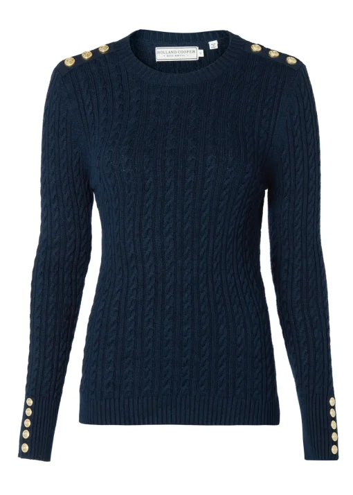 Seattle Cable Crew Knit (Ink Navy)