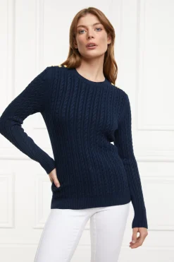 Seattle Cable Crew Knit (Ink Navy)