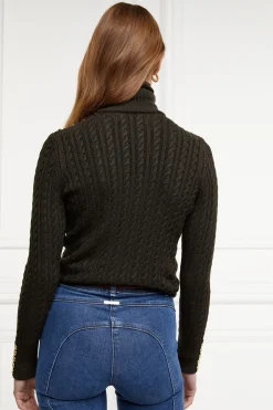 Seattle Roll Neck Cable Knit (Fern Green)