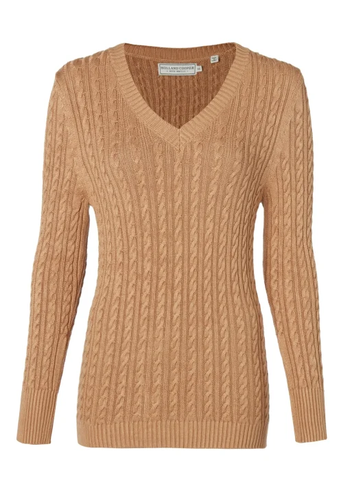 Seattle V-Neck Knit (Dark Camel)