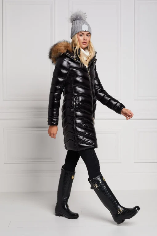 Sherpa Lined Regency Wellington (Black Croc)
