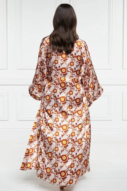 Silk Full Length Dressing Gown (Blush)