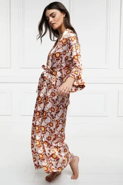 Silk Full Length Dressing Gown (Blush)