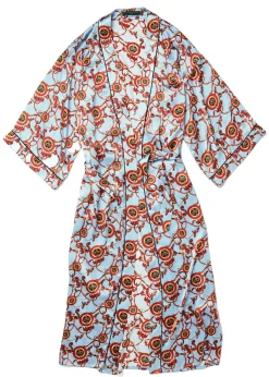 Silk Full Length Dressing Gown (Sky Blue)