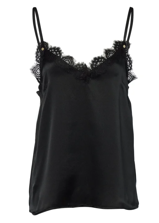 Silk Lace Cami (Black)