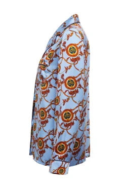 Silk Pyjama Shirt (Sky Blue)