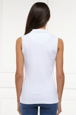 Sleeveless Polo Shirt (White)